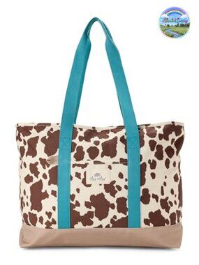 Canvas Mom Tote Bag Zipper Closure 4 Pockets